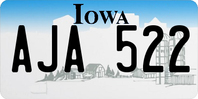 IA license plate AJA522