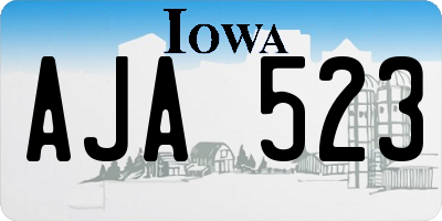 IA license plate AJA523