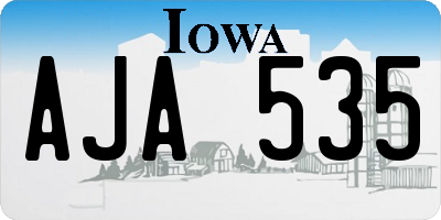 IA license plate AJA535