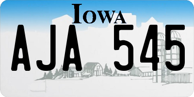 IA license plate AJA545