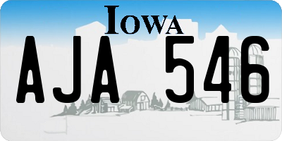 IA license plate AJA546