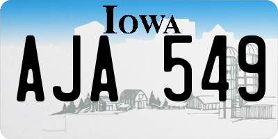 IA license plate AJA549