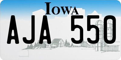 IA license plate AJA550