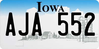 IA license plate AJA552