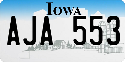 IA license plate AJA553
