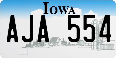 IA license plate AJA554