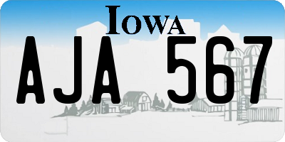 IA license plate AJA567
