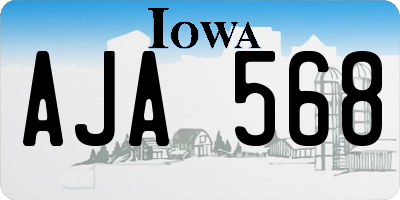 IA license plate AJA568