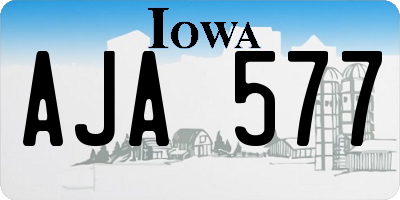 IA license plate AJA577