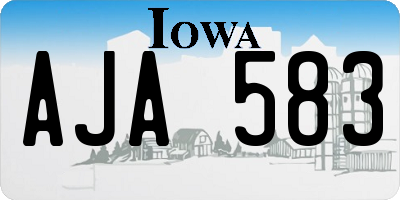 IA license plate AJA583