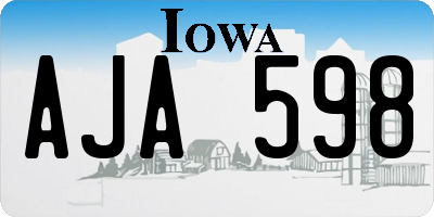 IA license plate AJA598