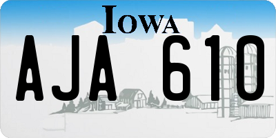 IA license plate AJA610