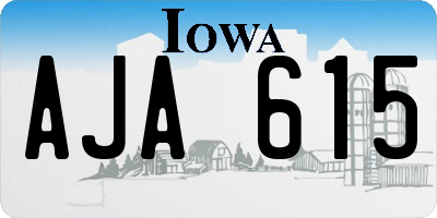IA license plate AJA615