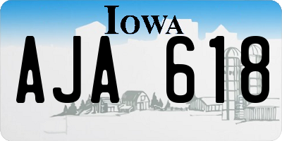 IA license plate AJA618