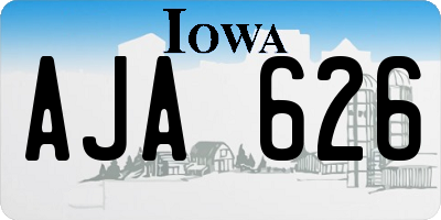 IA license plate AJA626