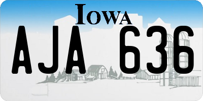 IA license plate AJA636