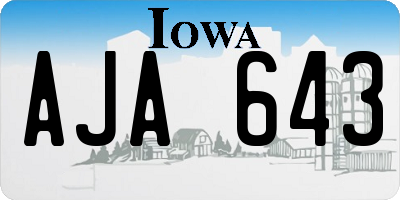 IA license plate AJA643