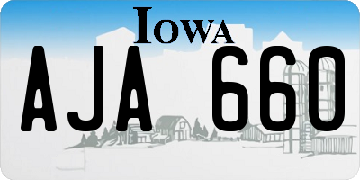 IA license plate AJA660