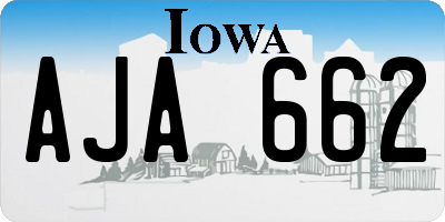 IA license plate AJA662