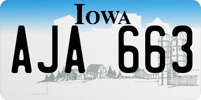 IA license plate AJA663