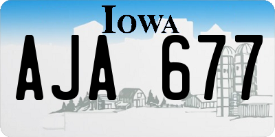 IA license plate AJA677