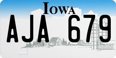 IA license plate AJA679