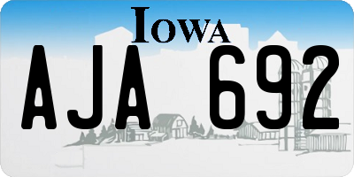 IA license plate AJA692