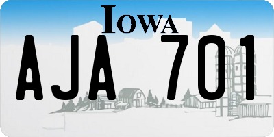IA license plate AJA701