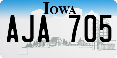 IA license plate AJA705