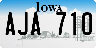 IA license plate AJA710