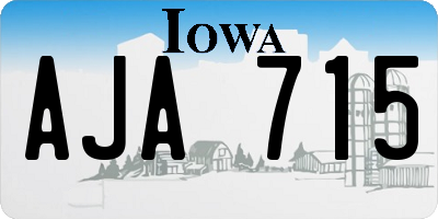 IA license plate AJA715