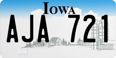 IA license plate AJA721