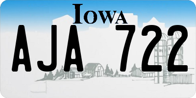 IA license plate AJA722