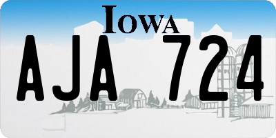 IA license plate AJA724