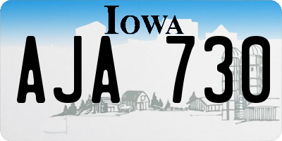 IA license plate AJA730