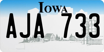IA license plate AJA733