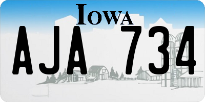 IA license plate AJA734
