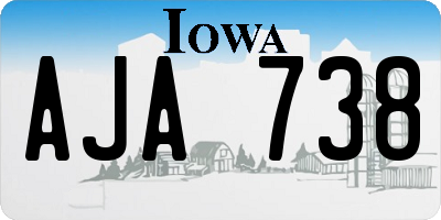 IA license plate AJA738