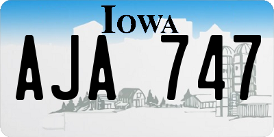 IA license plate AJA747
