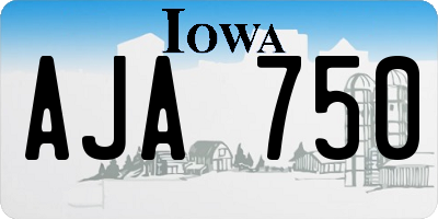 IA license plate AJA750