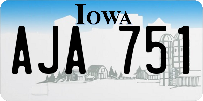 IA license plate AJA751
