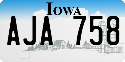 IA license plate AJA758
