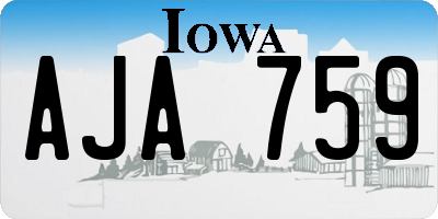 IA license plate AJA759