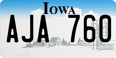 IA license plate AJA760