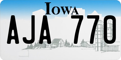 IA license plate AJA770