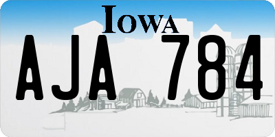 IA license plate AJA784