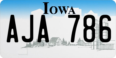 IA license plate AJA786