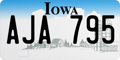 IA license plate AJA795