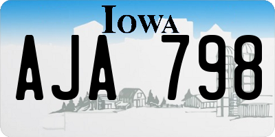 IA license plate AJA798