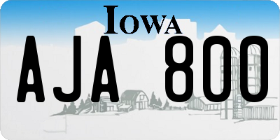 IA license plate AJA800
